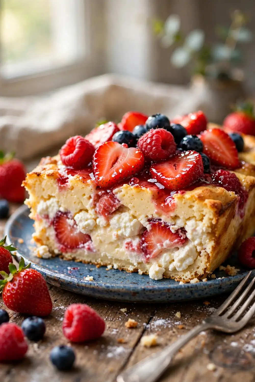 Cottage cheese berry bake