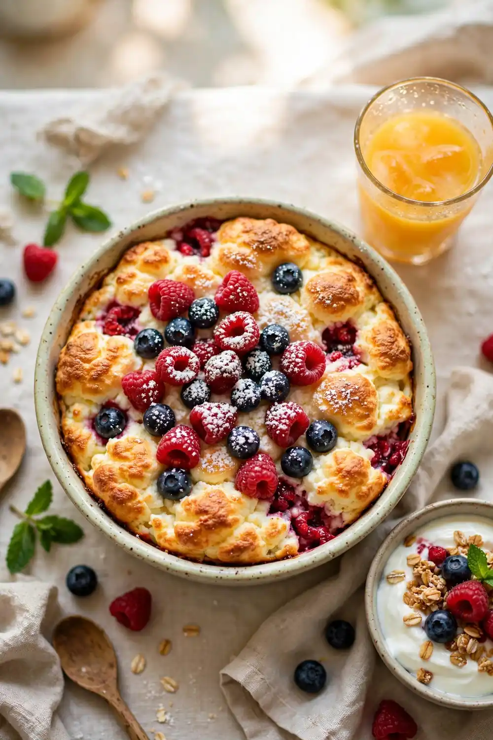 Cottage cheese berry bake