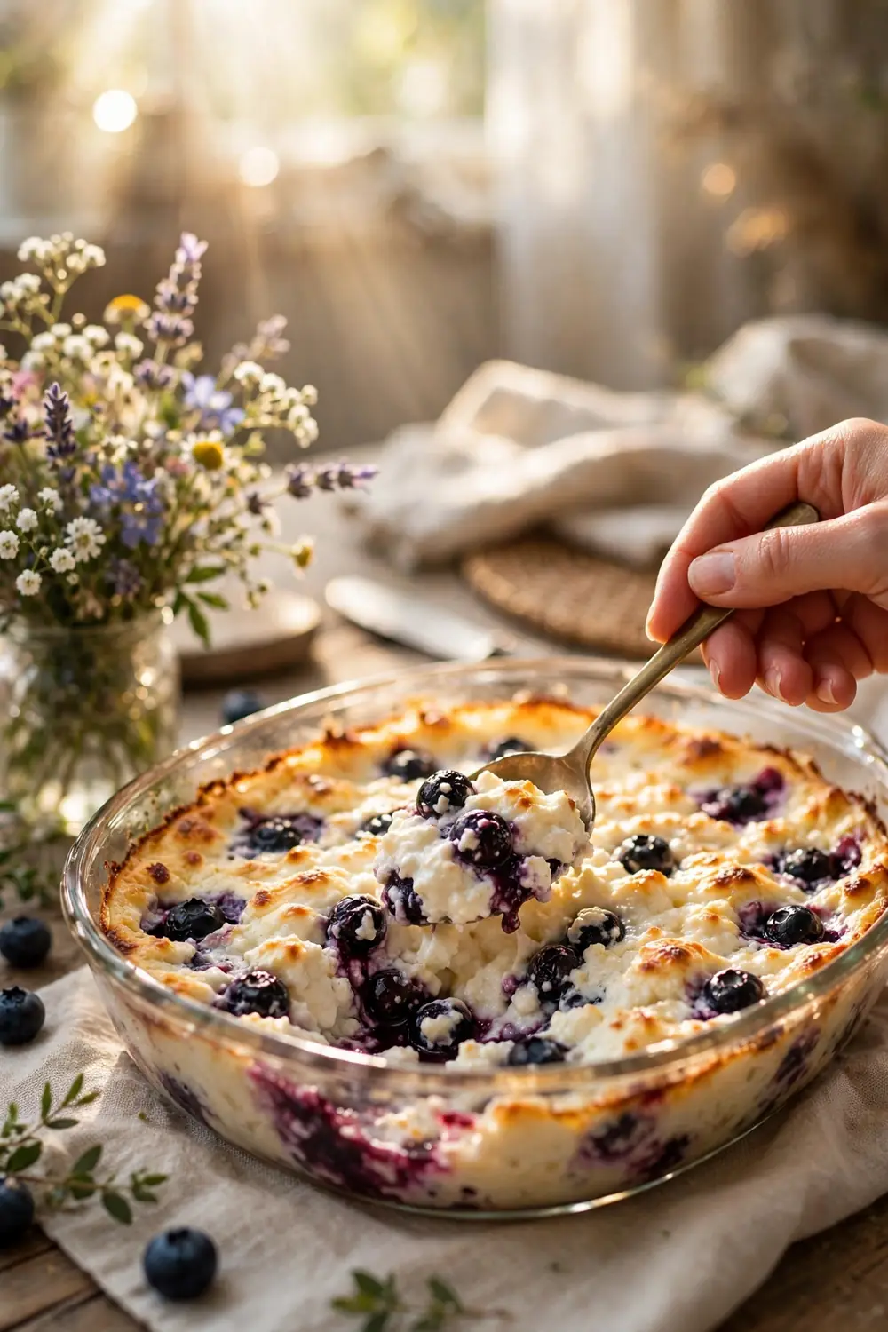 Cottage cheese berry bake
