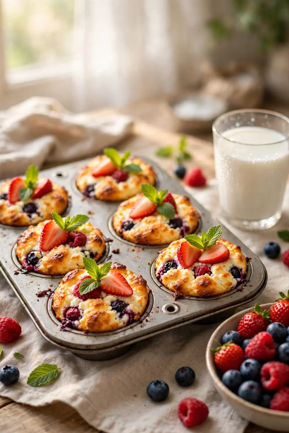 Cottage cheese berry bake