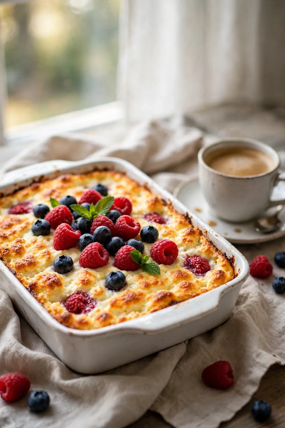 Cottage cheese berry bake