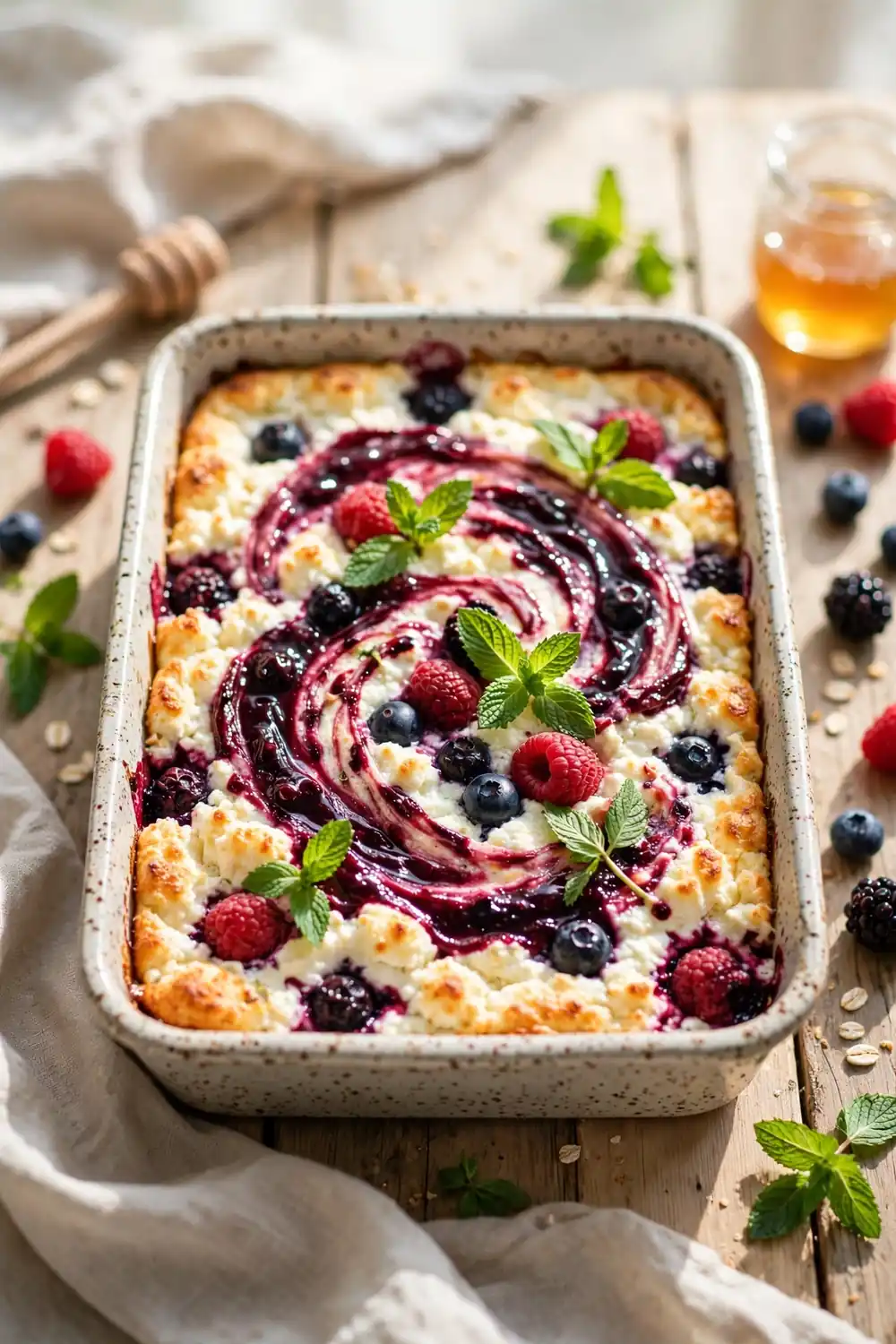 Cottage cheese berry bake