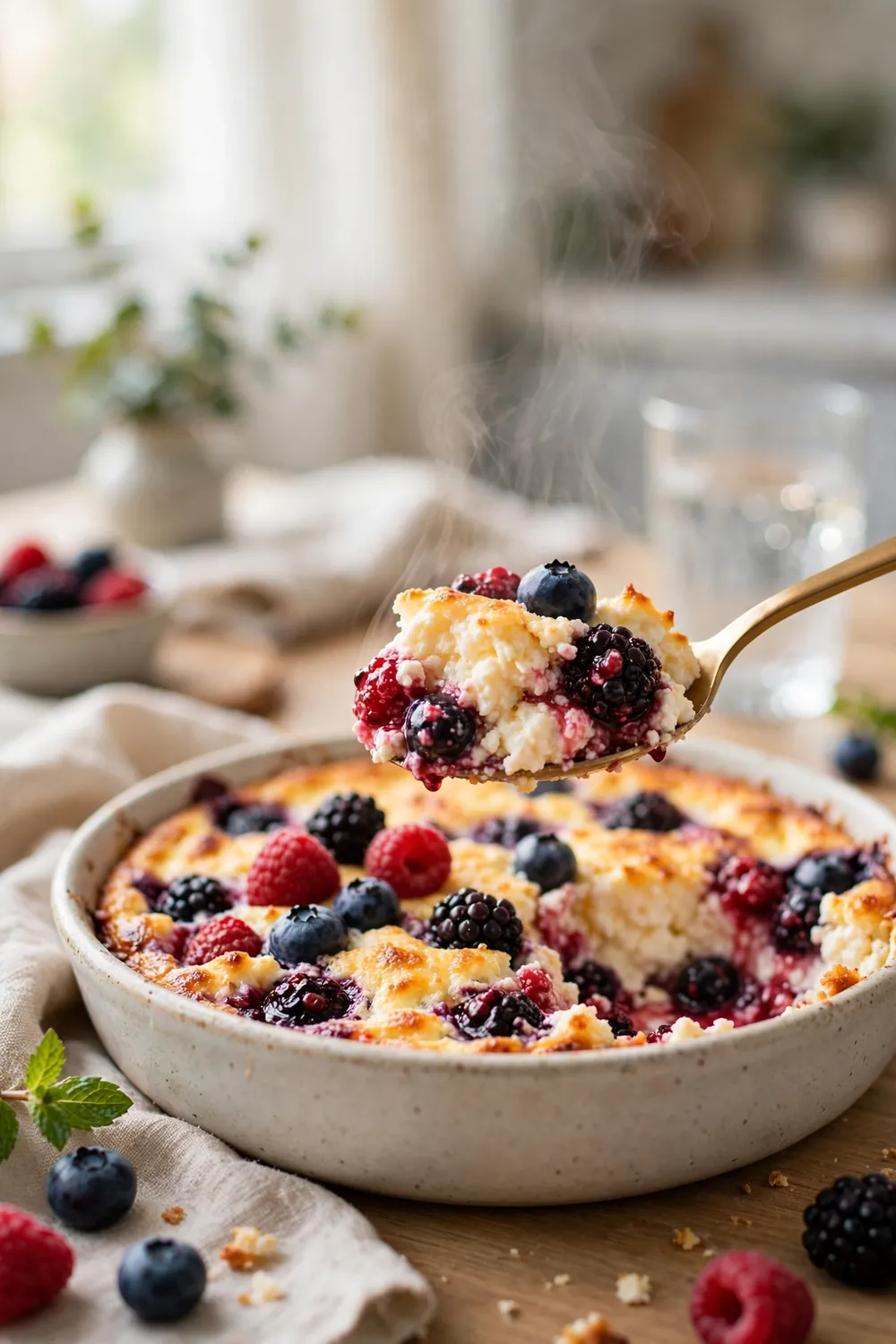 Cottage cheese berry bake
