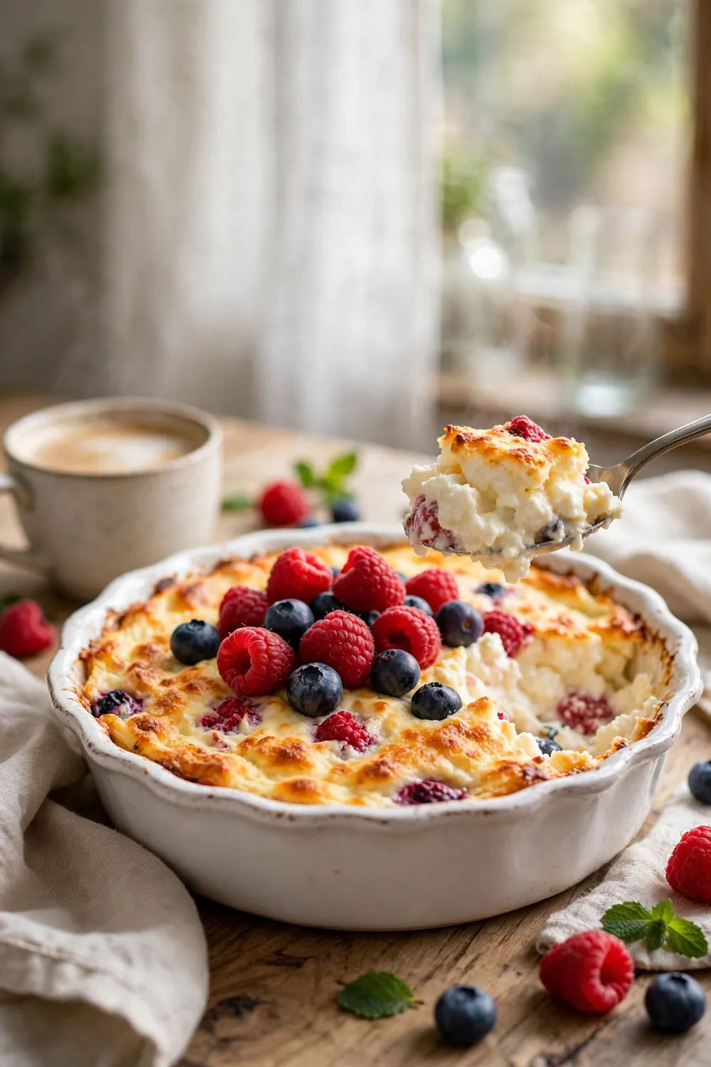 Cottage cheese berry bake