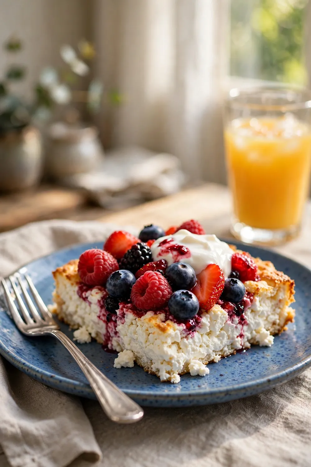 Cottage cheese berry bake