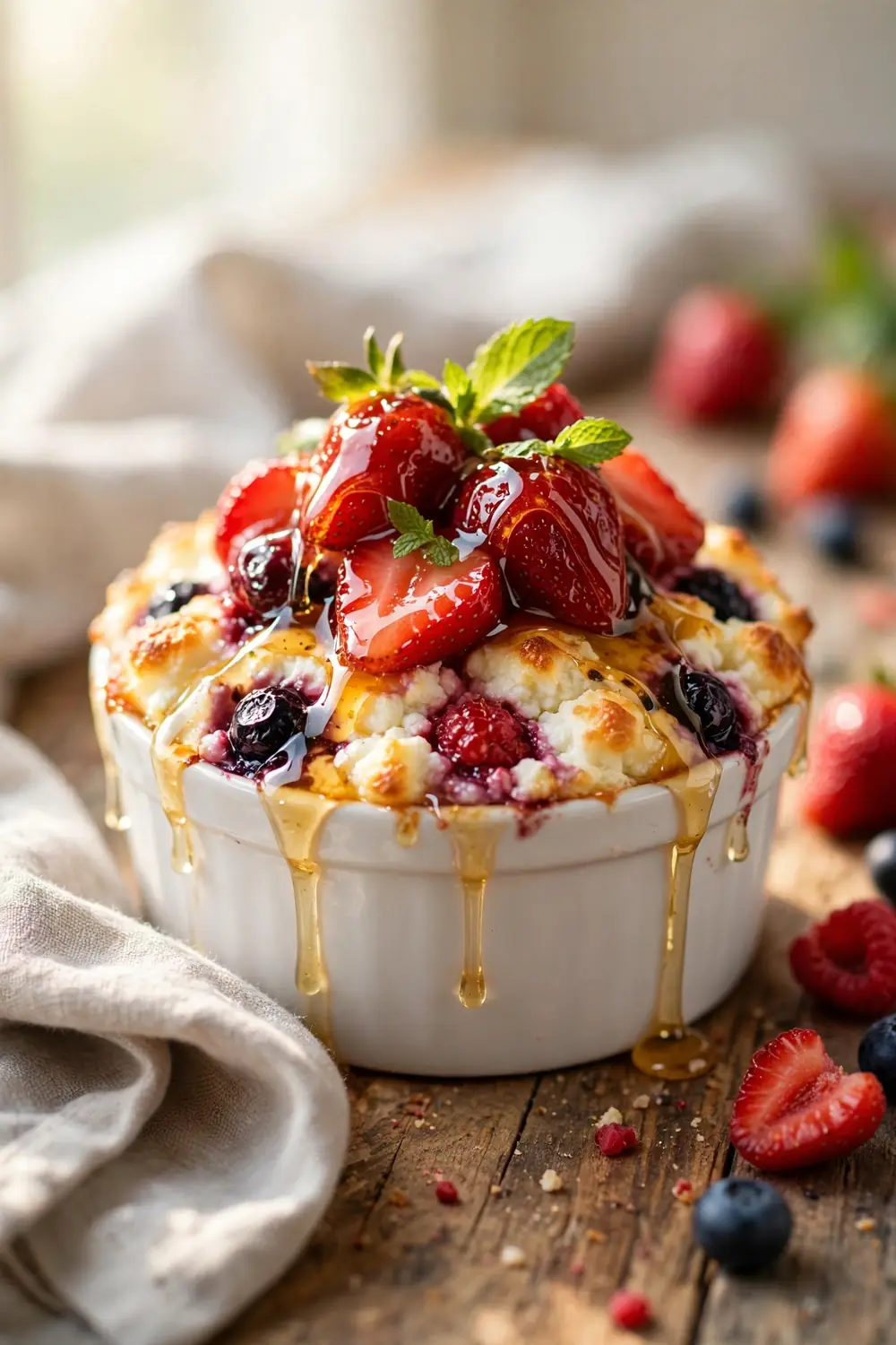 Cottage cheese berry bake