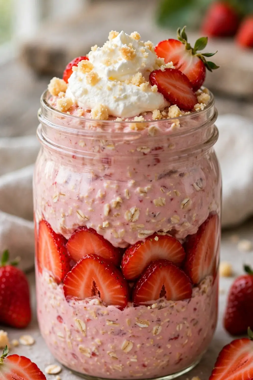 Cottage cheese mousse overnight oats