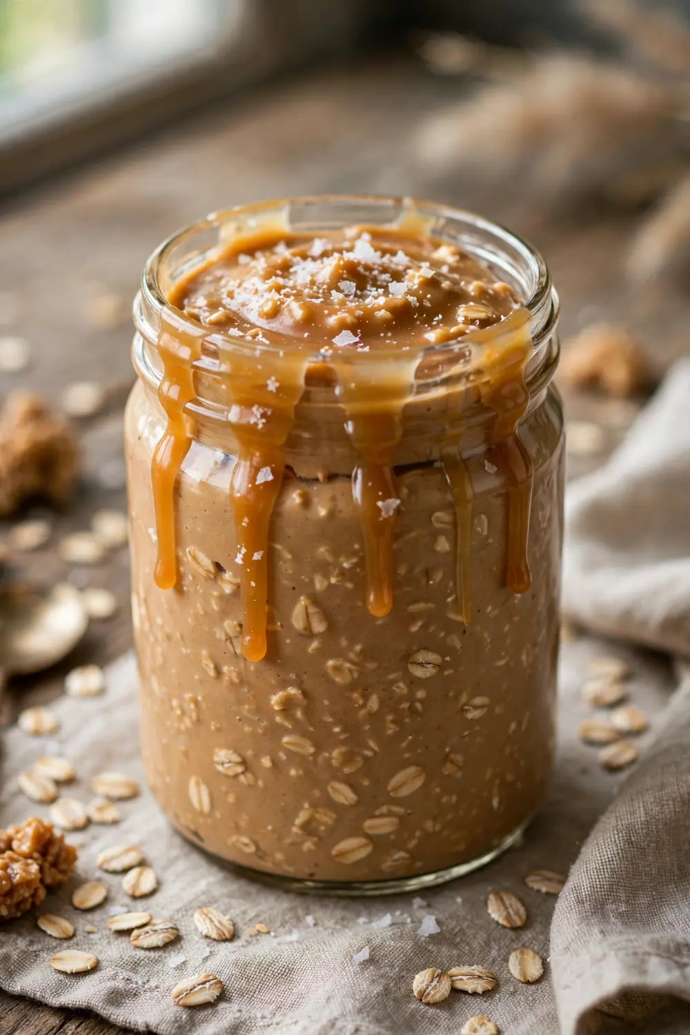 Cottage cheese mousse overnight oats