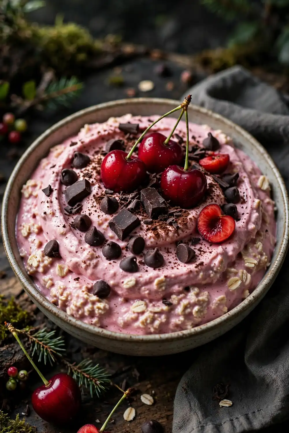 Cottage cheese mousse overnight oats