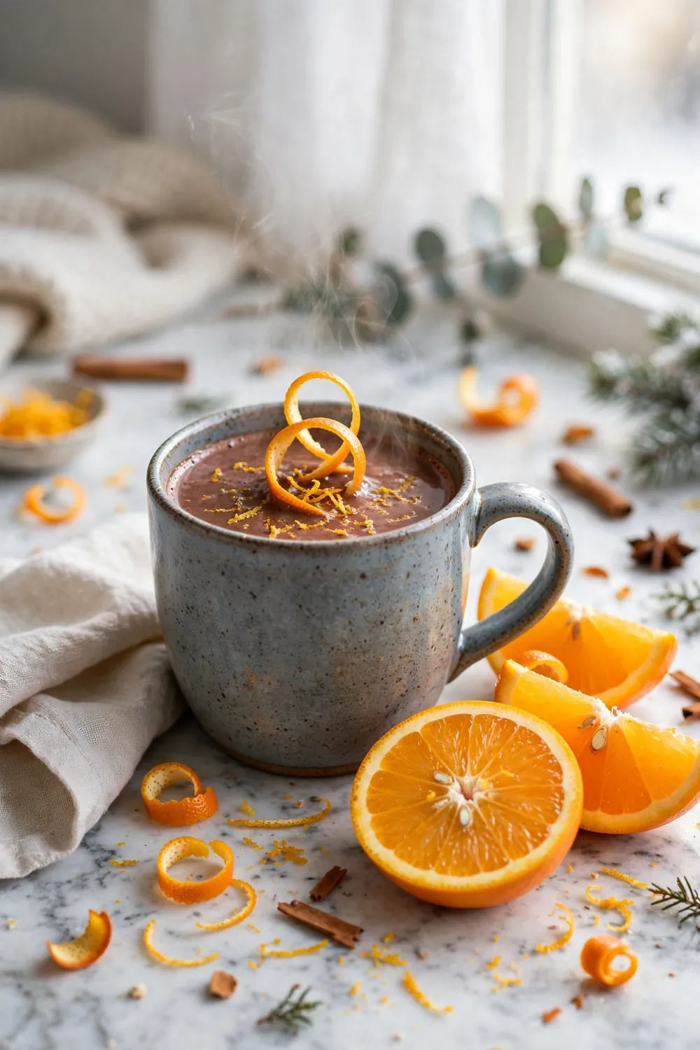 Orange zest hot cocoa