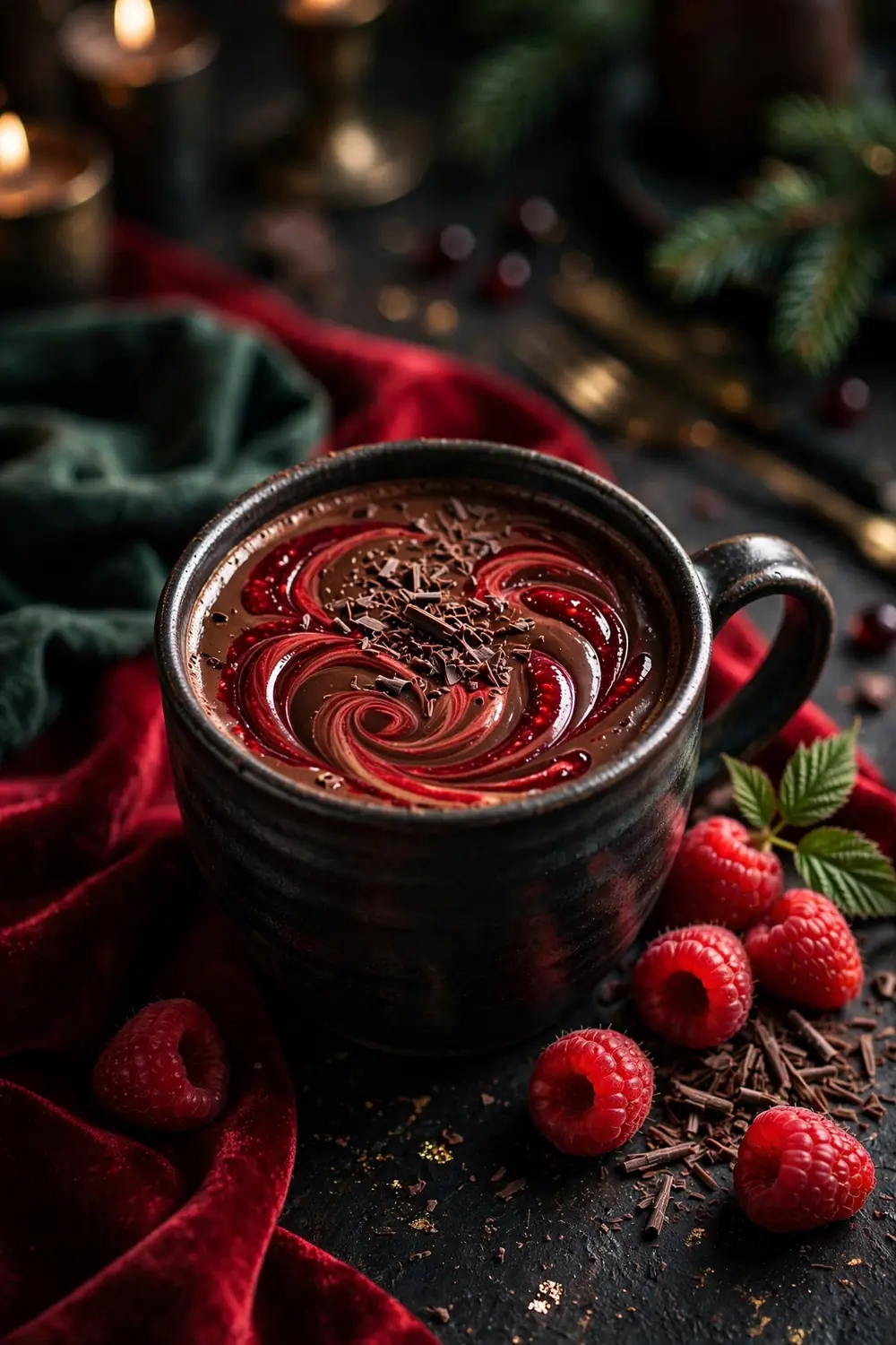 Raspberry dark chocolate cocoa