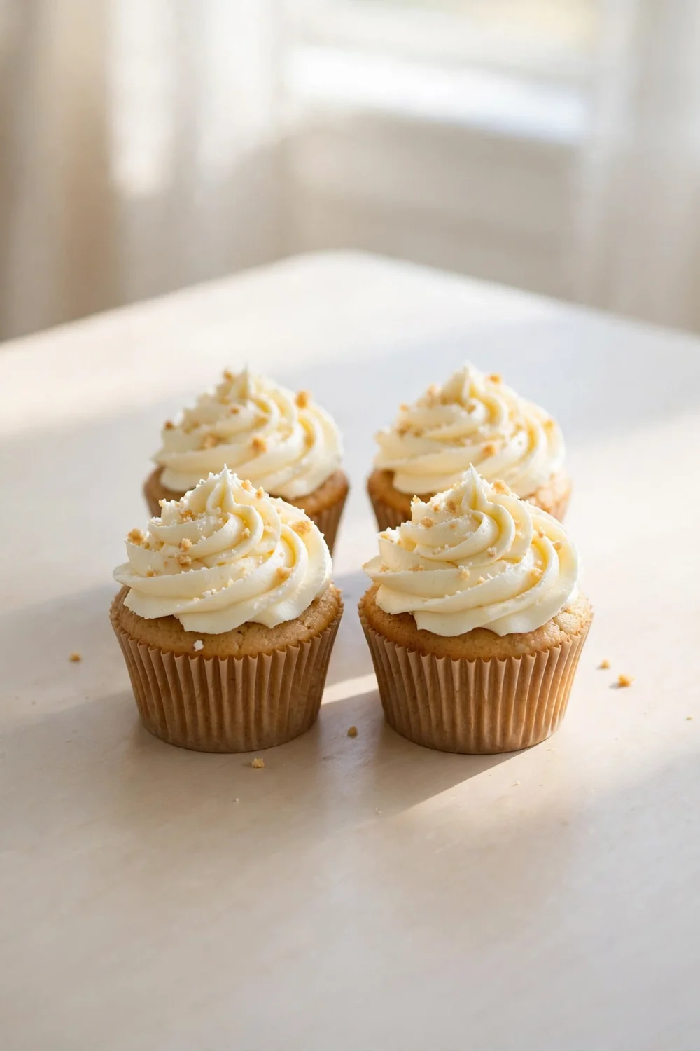 Single small test batch of cupcakes on a table