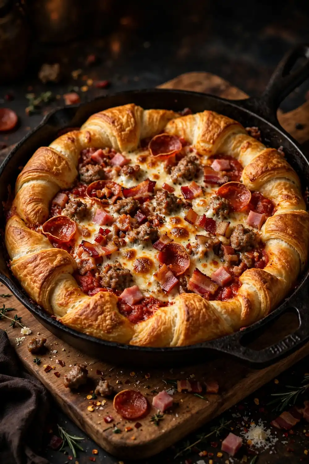 deep dish crescent roll pizzas 05