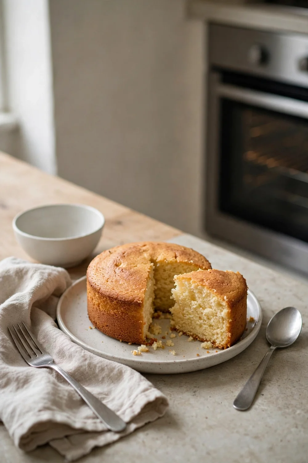 Single test cake on a small plate