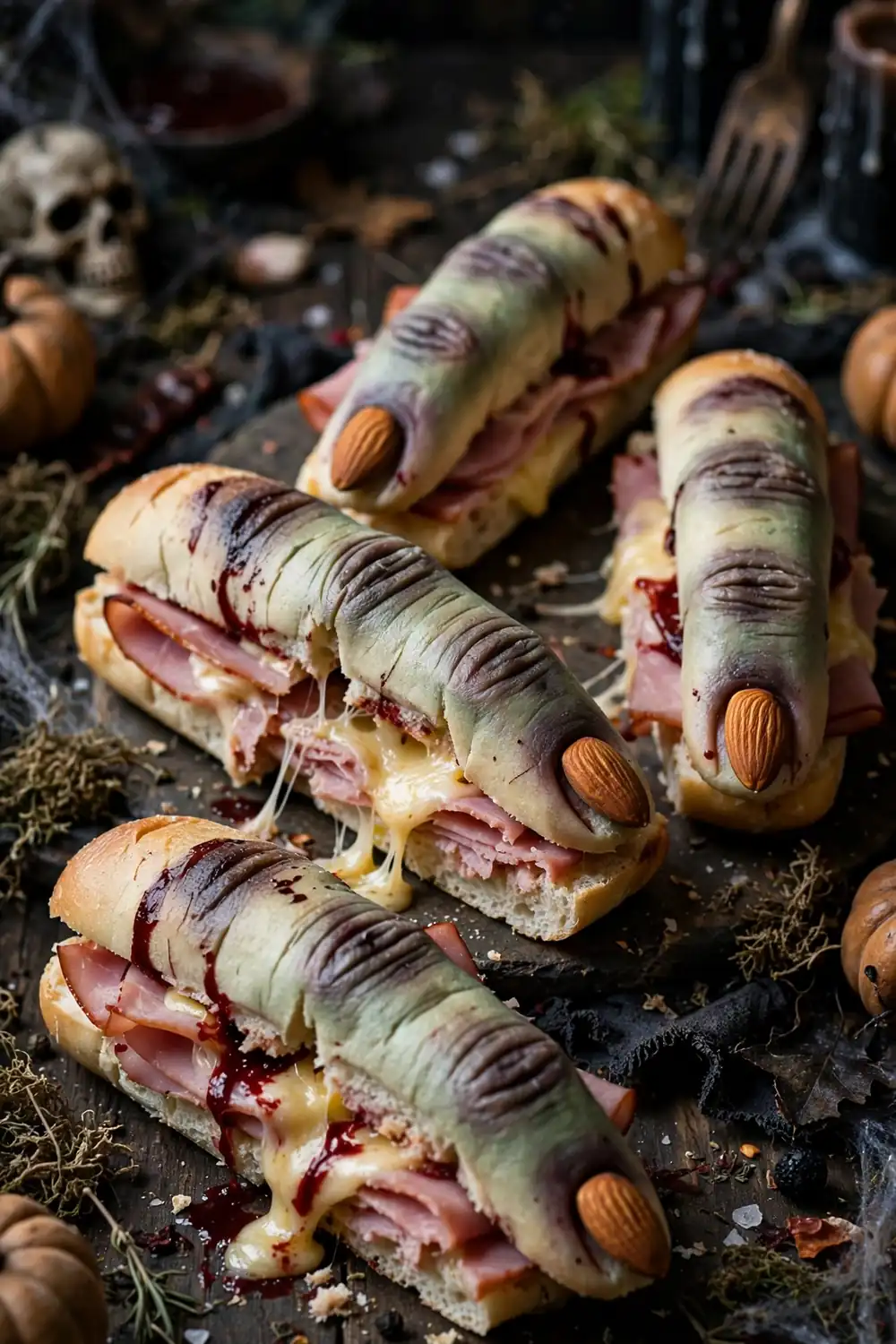 Zombie Finger Sandwiches