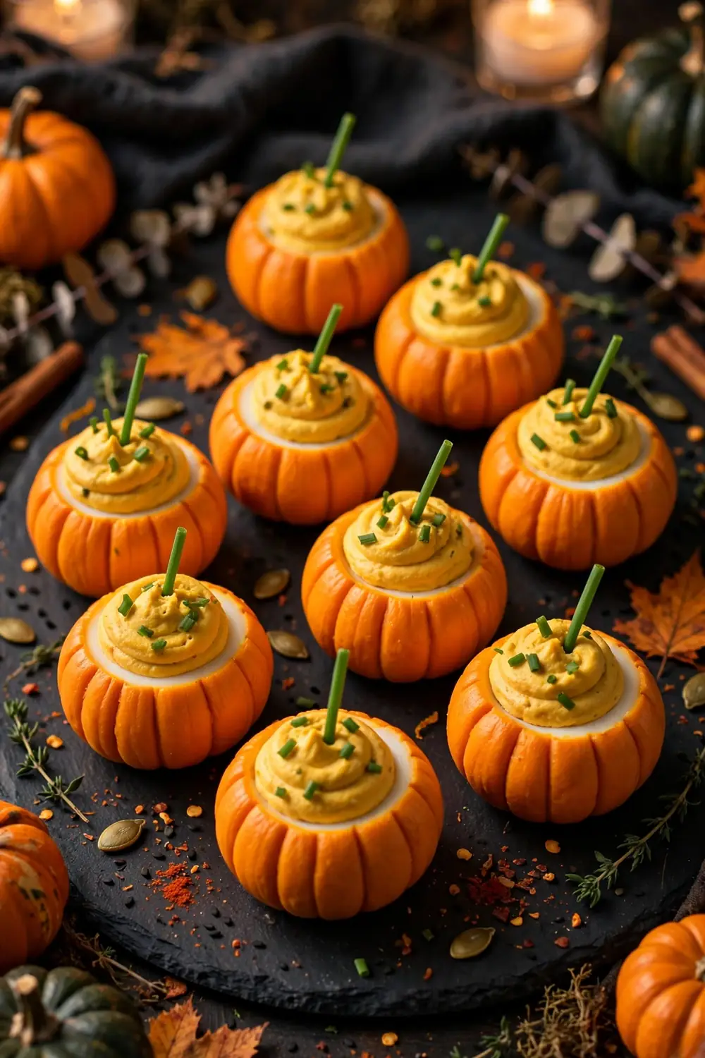 Pumpkin Deviled Eggs