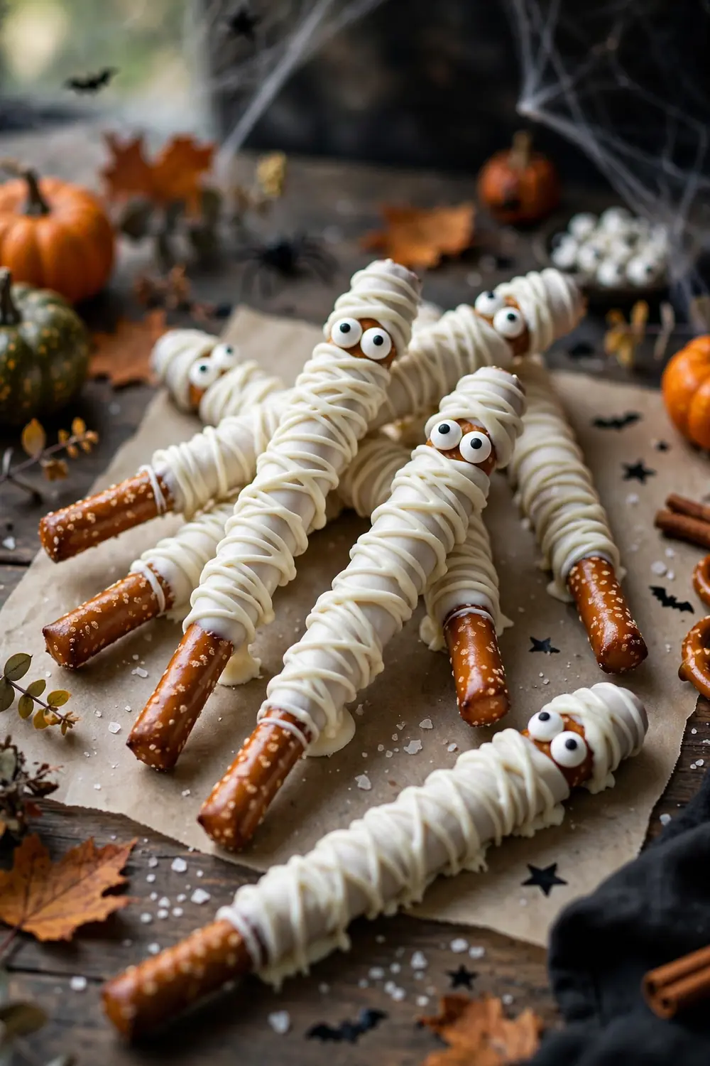Mummy Wrapped Pretzels