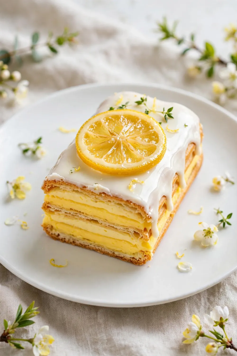Lemon cream delight eclair dessert slice