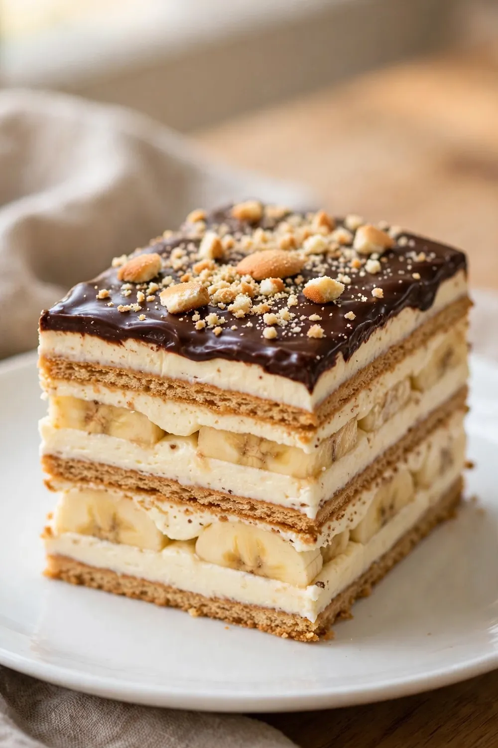 Banana pudding twist eclair dessert slice