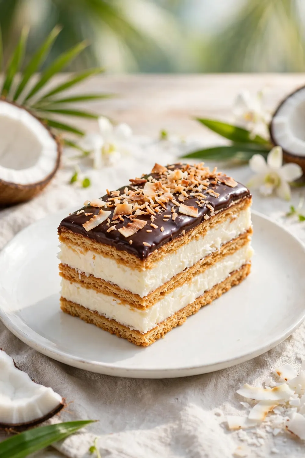 Coconut cream dream eclair dessert slice