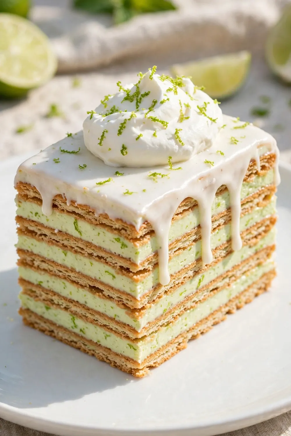 Key lime layers eclair dessert slice