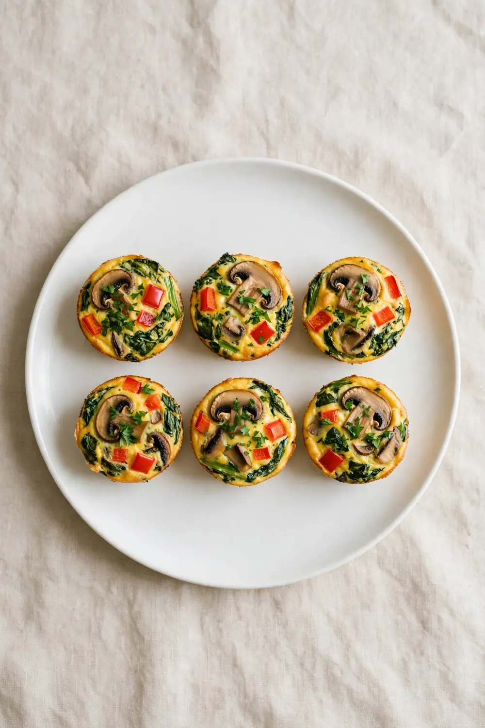 Red Pepper Bites with spinach and mushrooms