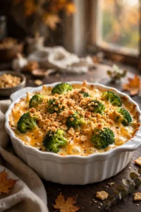 Broccoli cheddar bake with crumb topping