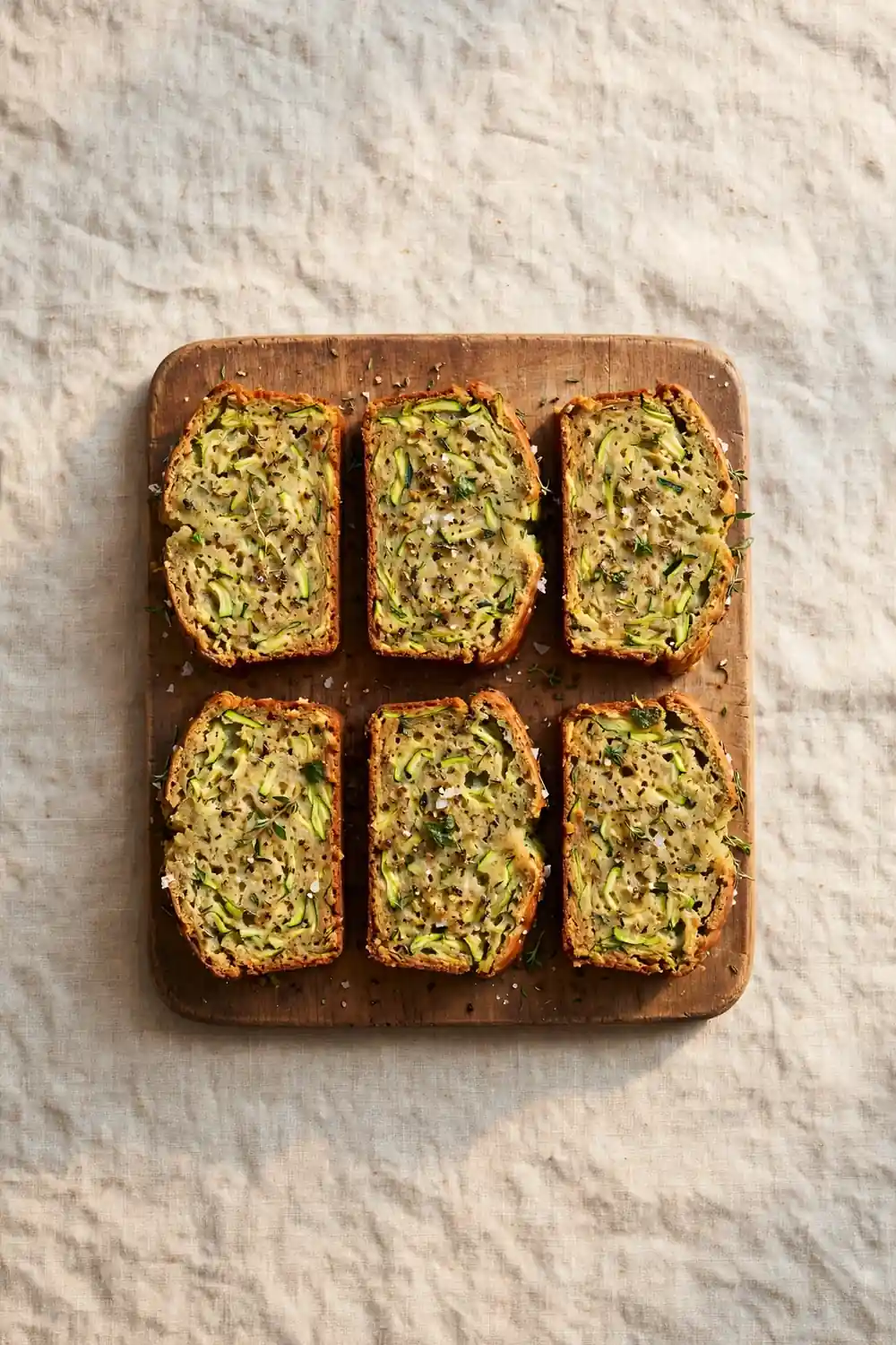 Savory zucchini bread slices, veggie packed soup breads