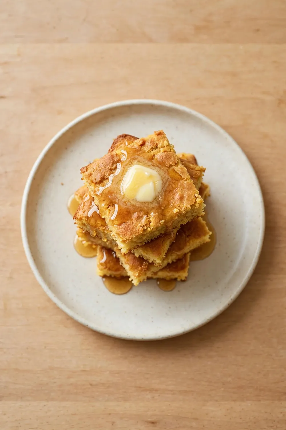 Honey butter cornbread squares, a sweet soup breads favorite