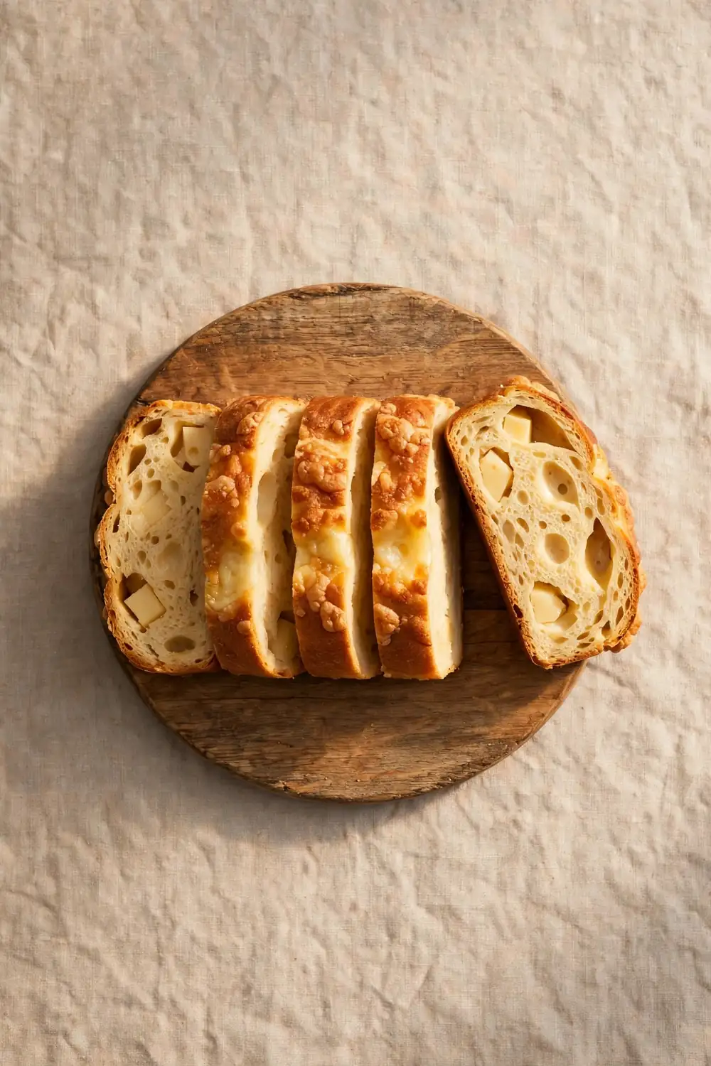 Beer cheese loaf slice, savory soup breads with malty flavor