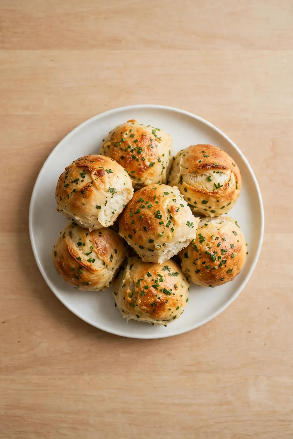Chive sourdough discard rolls, tangy soup breads