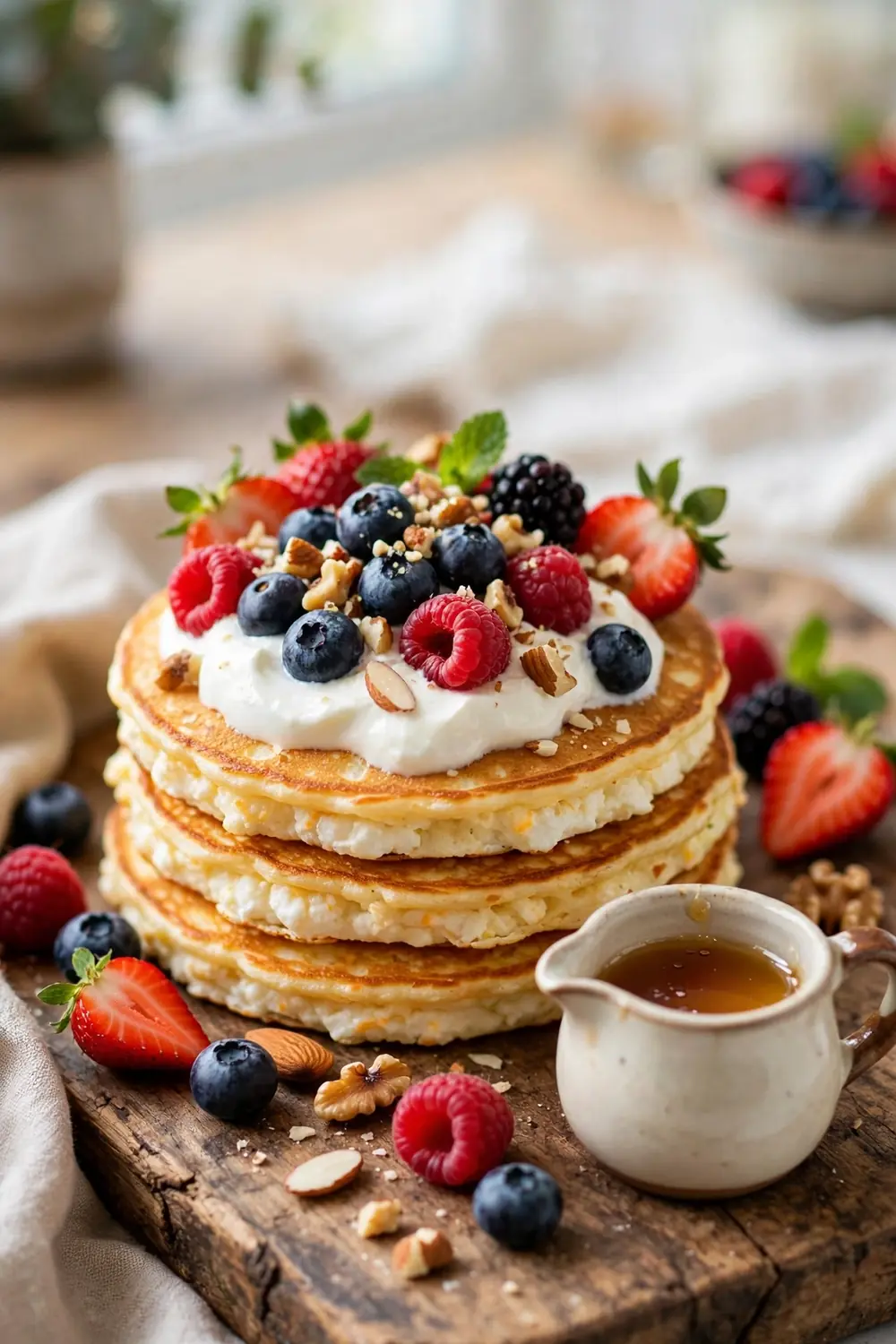 Flourless cottage cheese pancakes