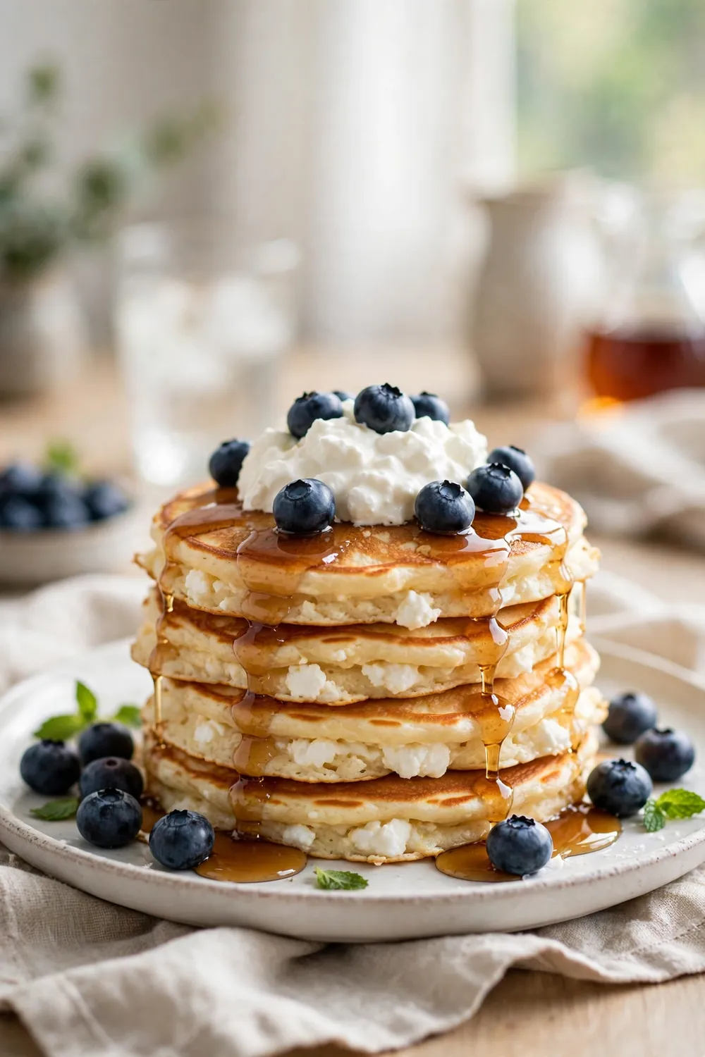 Flourless cottage cheese pancakes