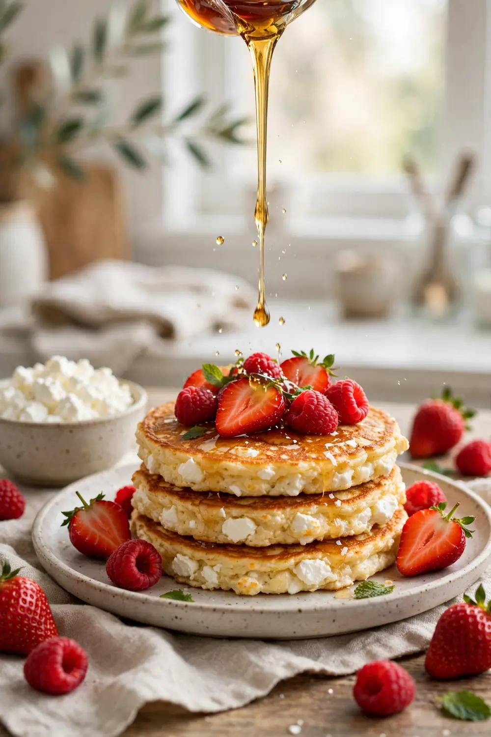 Flourless cottage cheese pancakes