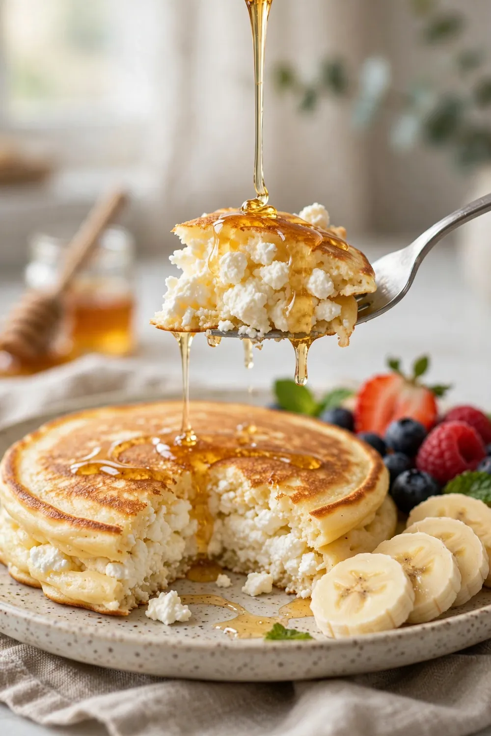 Flourless cottage cheese pancakes