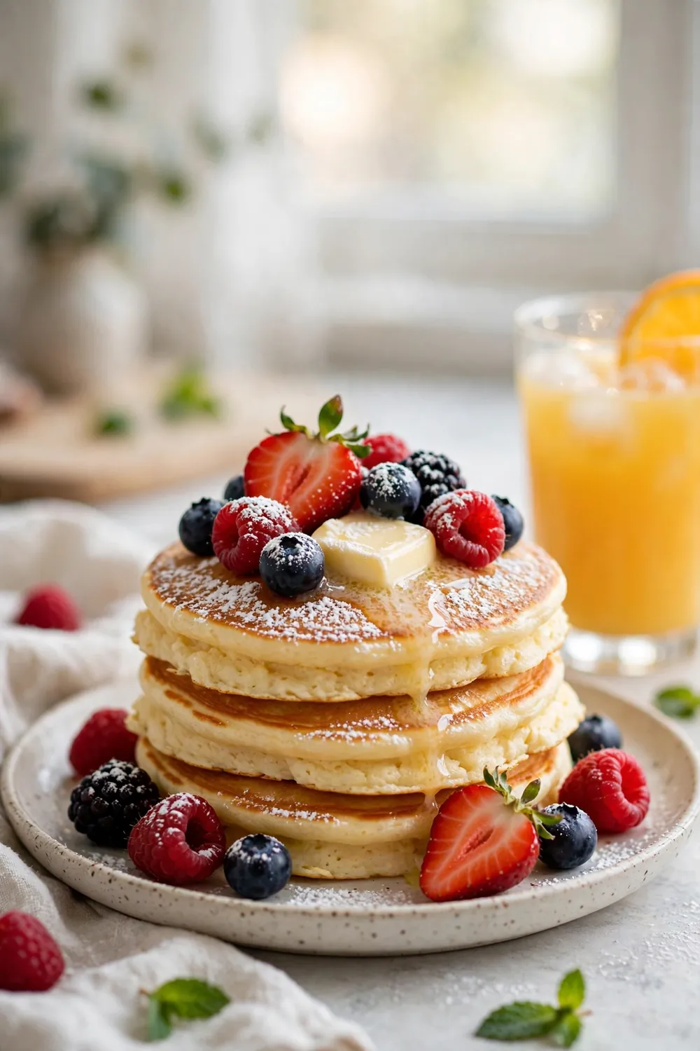 Flourless cottage cheese pancakes