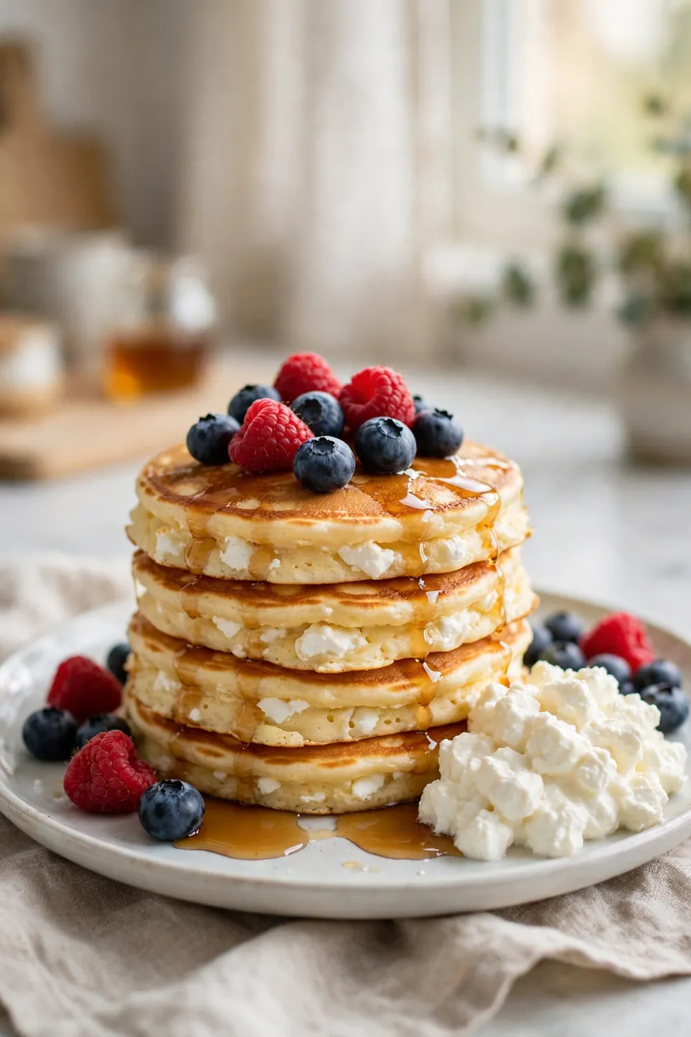 Flourless cottage cheese pancakes