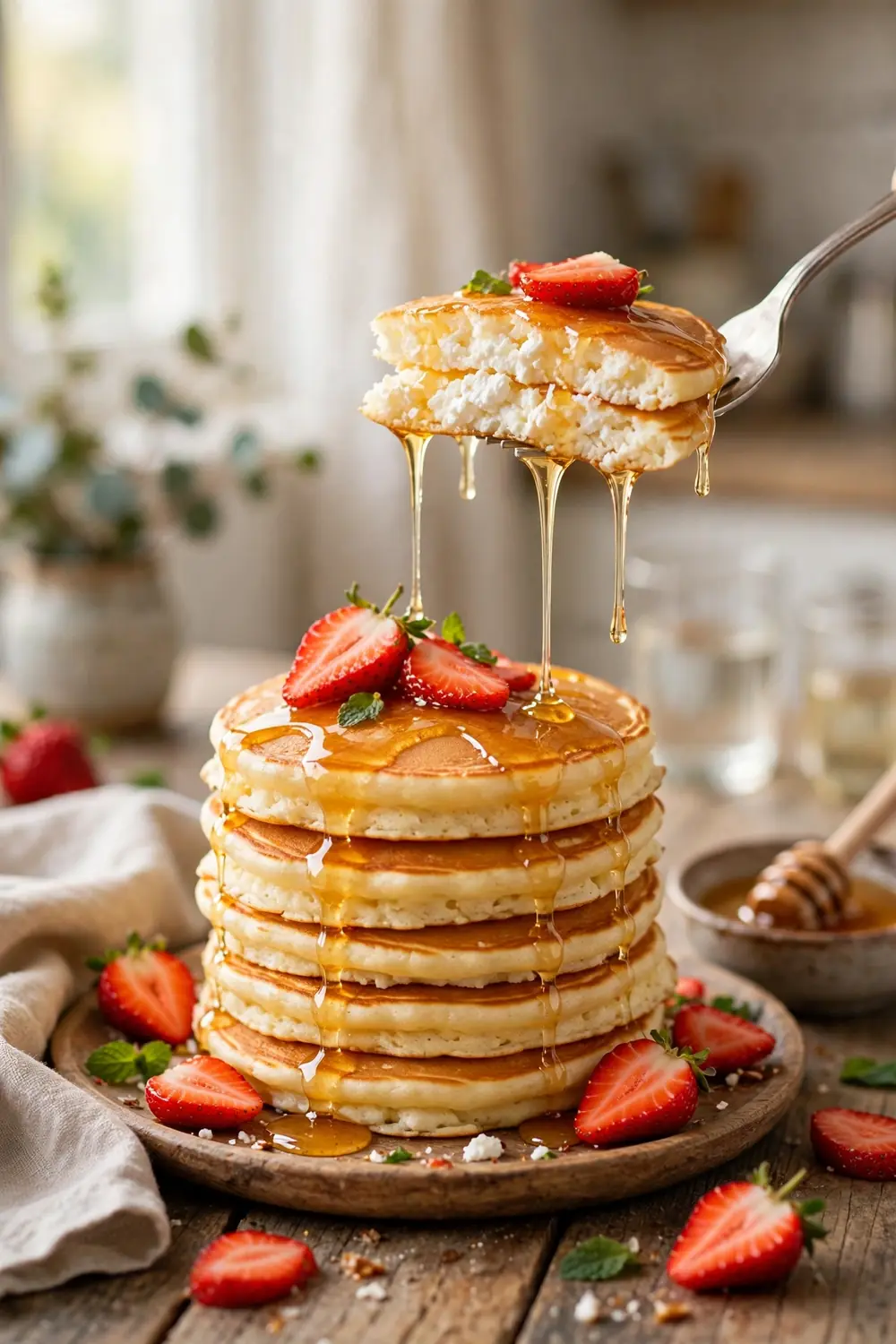 Flourless cottage cheese pancakes