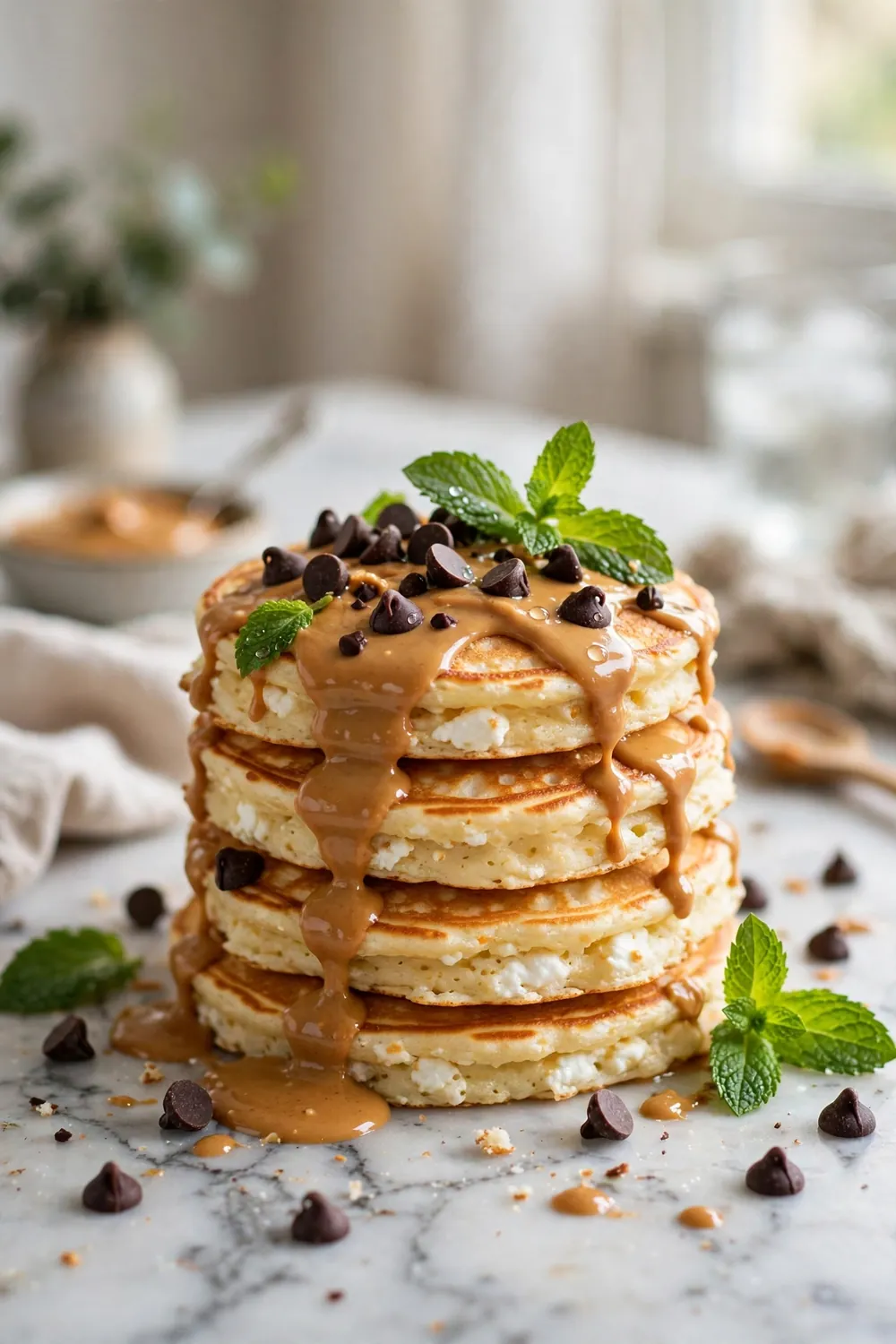 Flourless cottage cheese pancakes