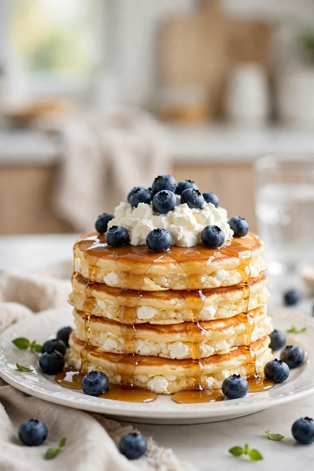 Flourless cottage cheese pancakes