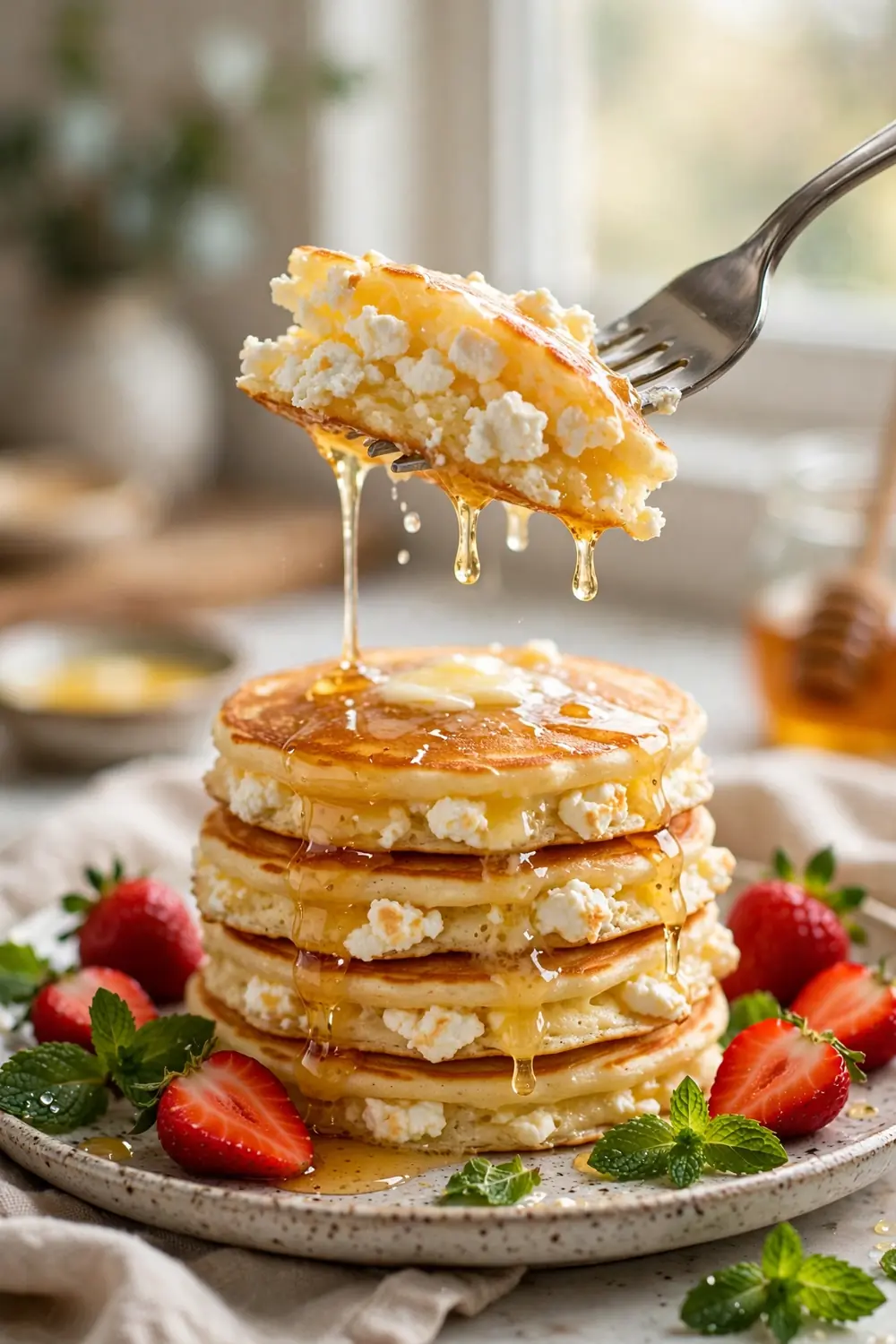 Flourless cottage cheese pancakes