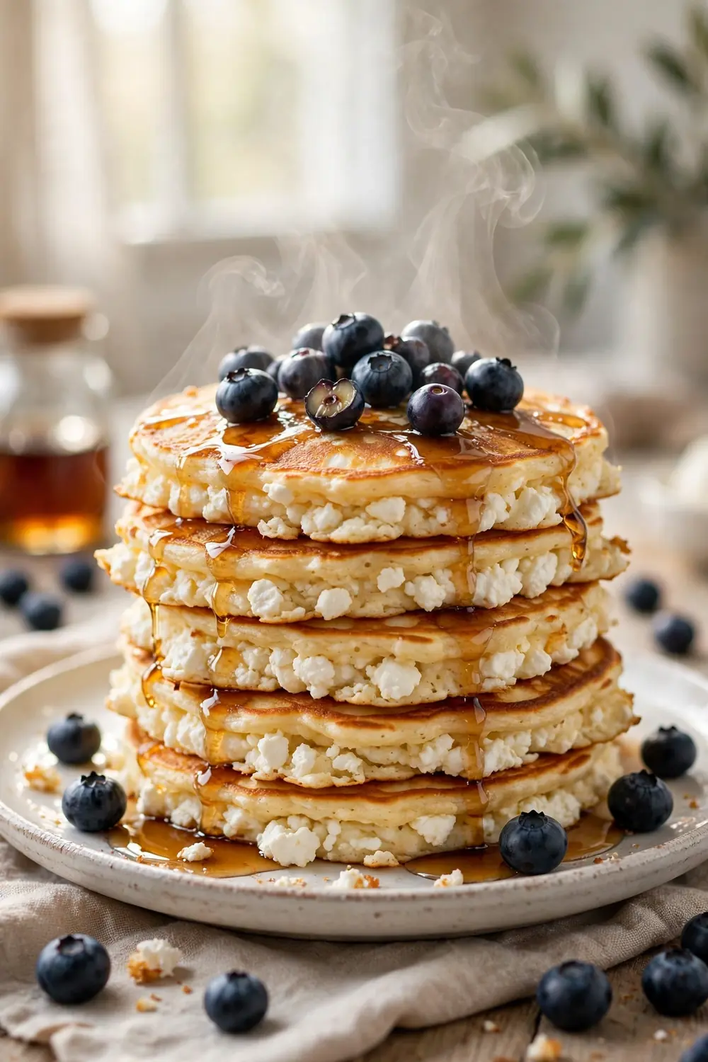 Flourless cottage cheese pancakes