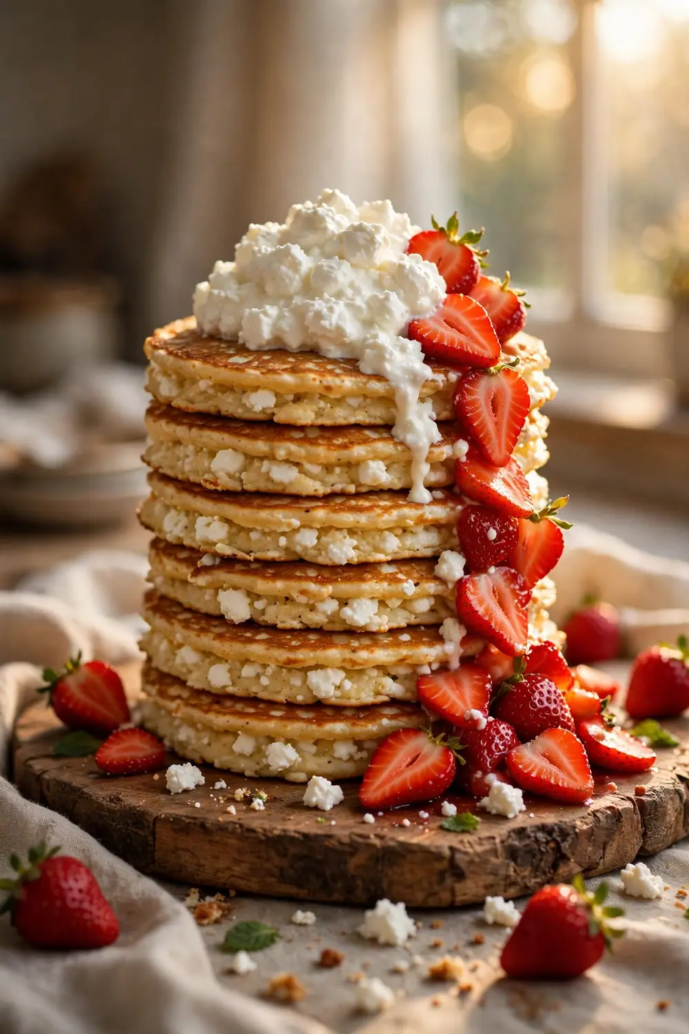 Flourless cottage cheese pancakes