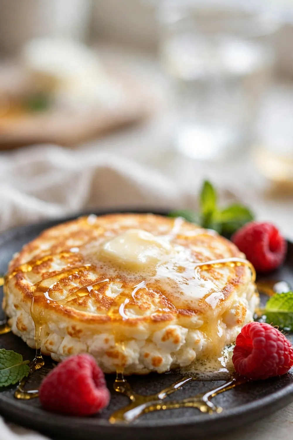Flourless cottage cheese pancakes