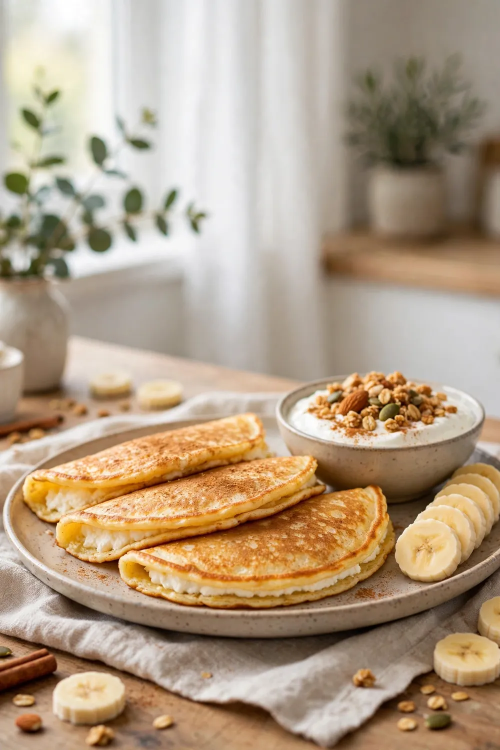 Flourless cottage cheese pancakes