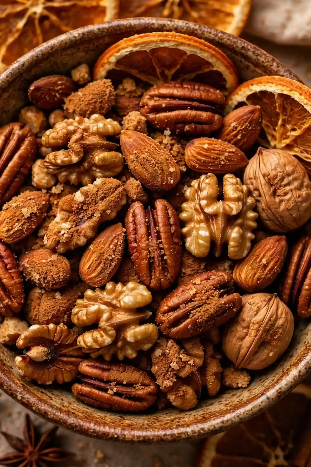 Spiced nut mix with pecans and almonds