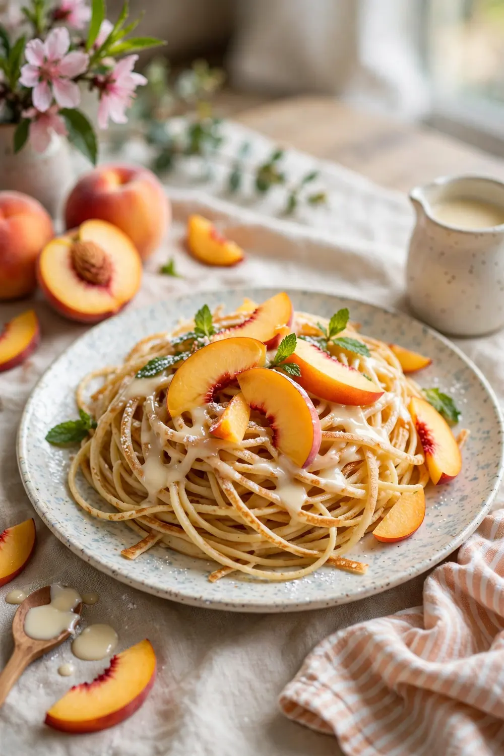 Fruit pancake spaghetti