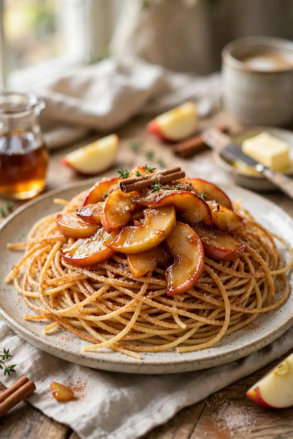 Fruit pancake spaghetti