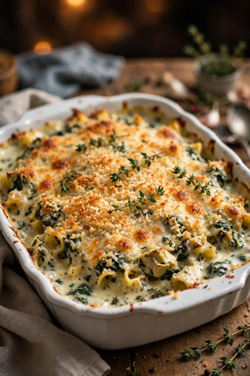 Spinach Artichoke Herb Bake