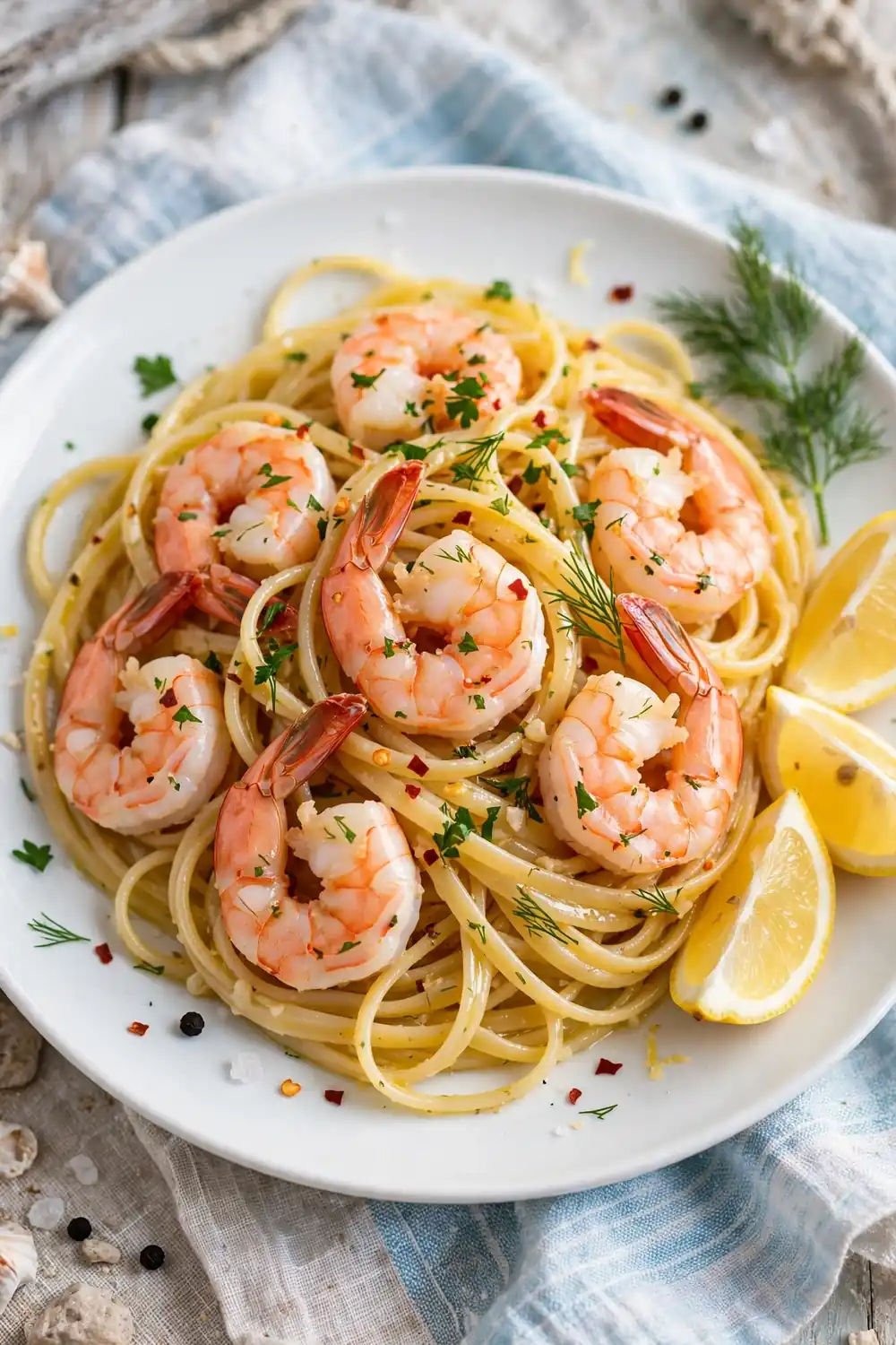 Garlic Lemon Shrimp Herbs